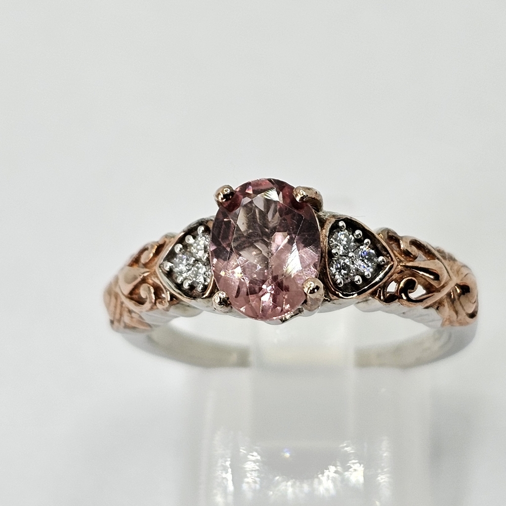 Natural Red Rose Apatite in 14kt Rose Gold & Sterling Silver Ring Size 7.5!🌹